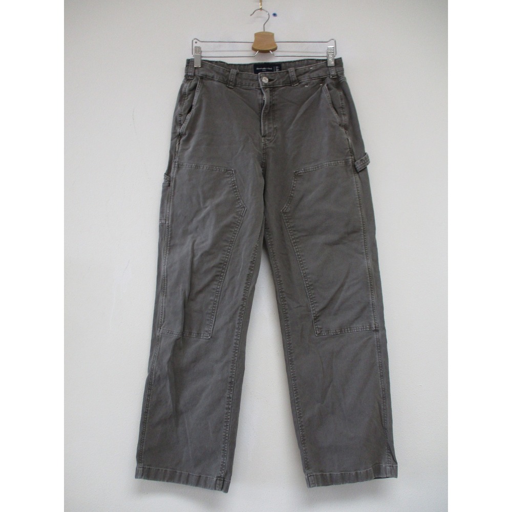 Abercrombie Carpenter Pants Men 31x32 Grey Vintage Workwear Utility Double Knee